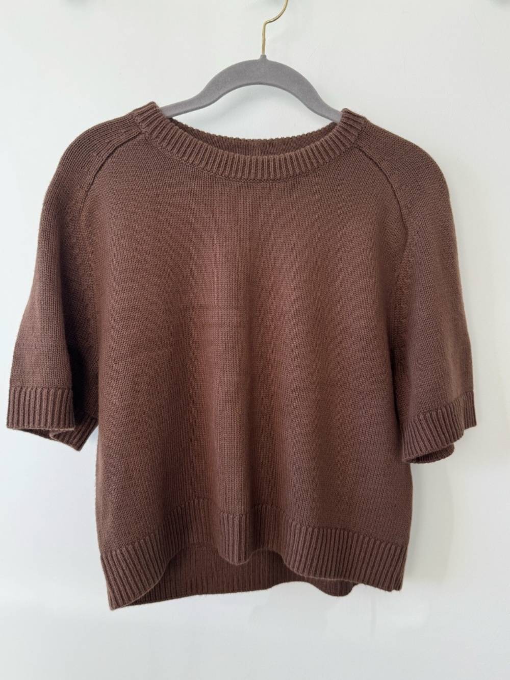 Abercrombie & Fitch Brown Short Sleeve Knit Sweater Top XS